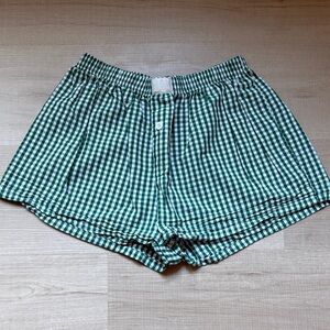 Gingham Shorts - Green - S